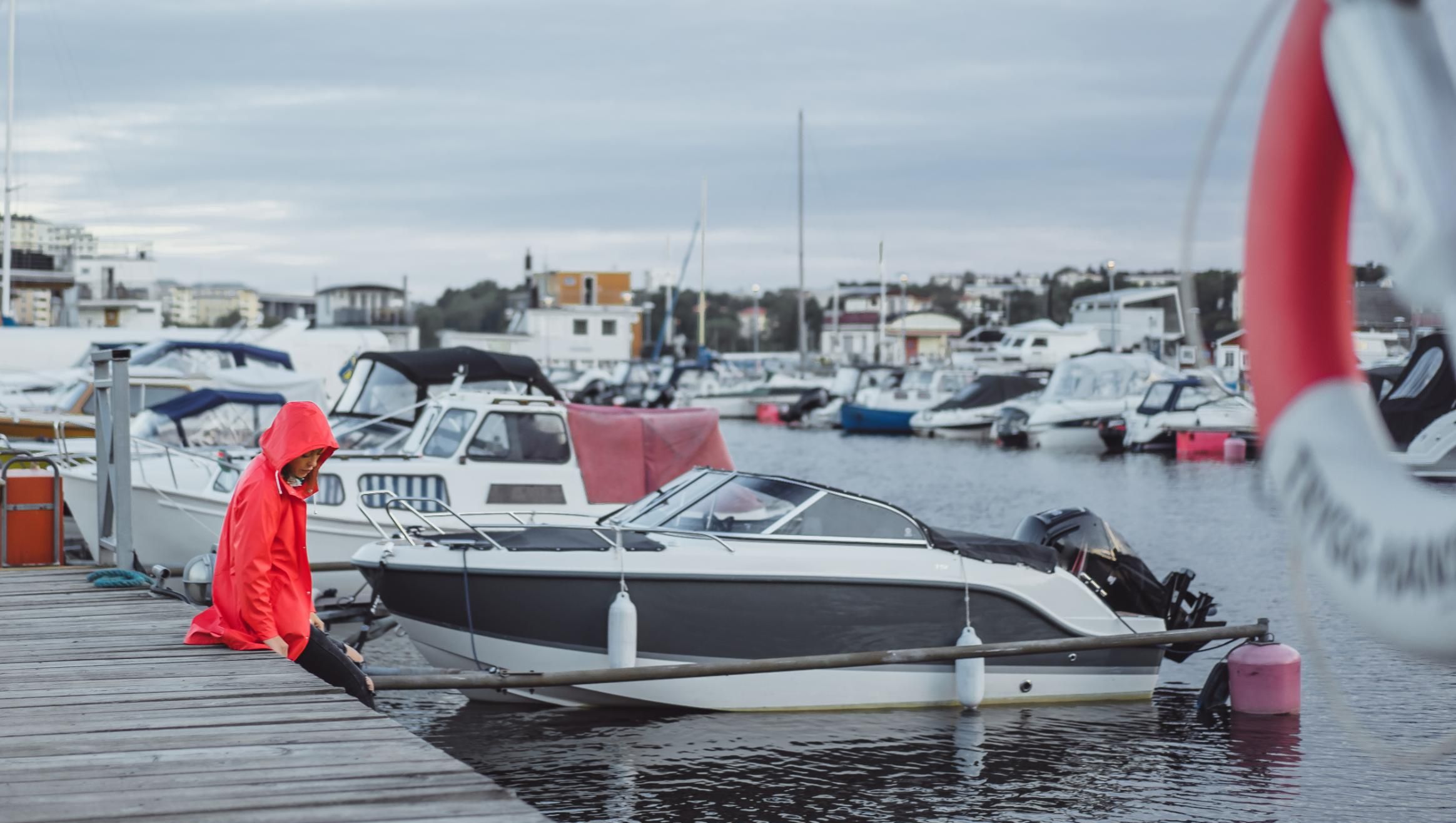 Boats docket at marina